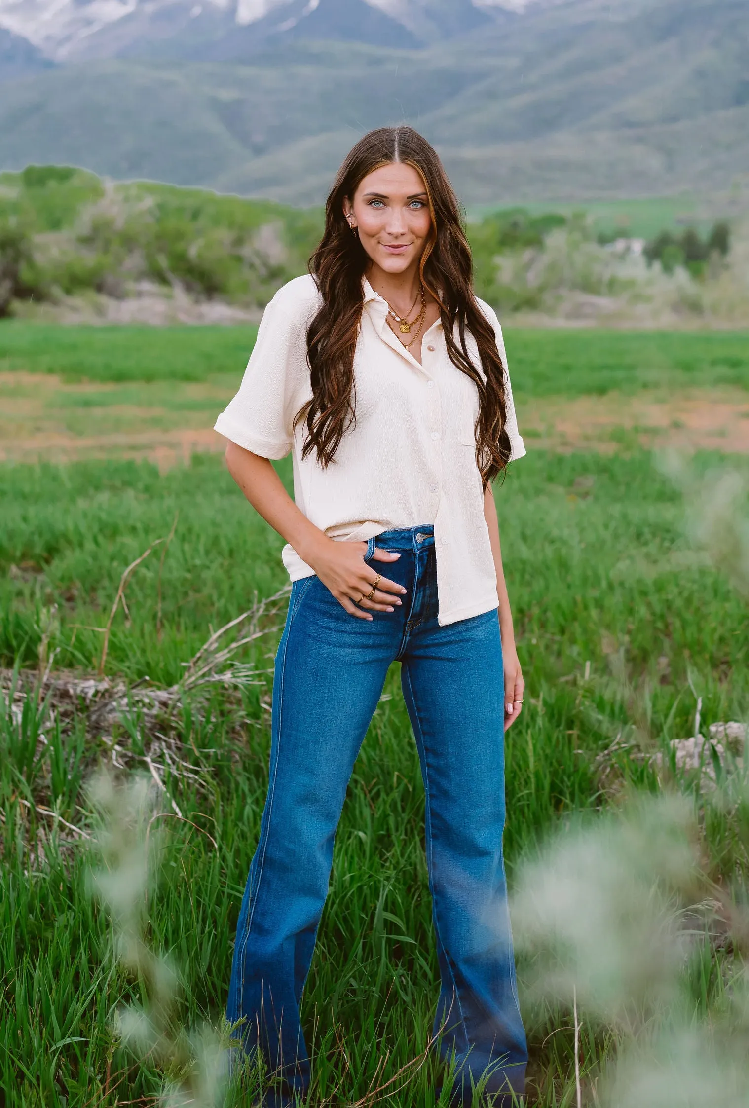 Euphoria Textured Button-up