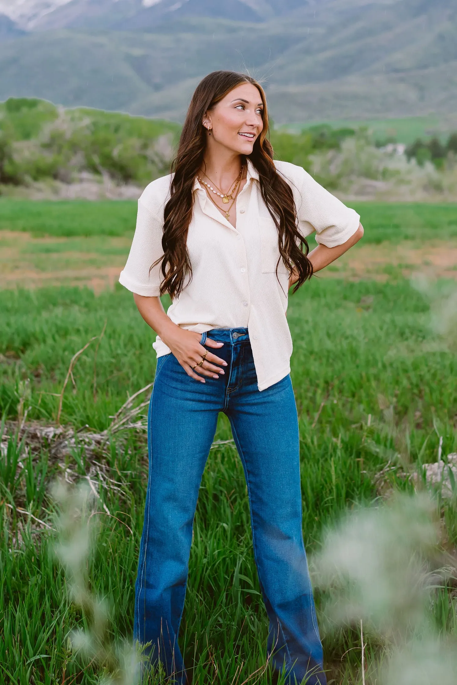 Euphoria Textured Button-up