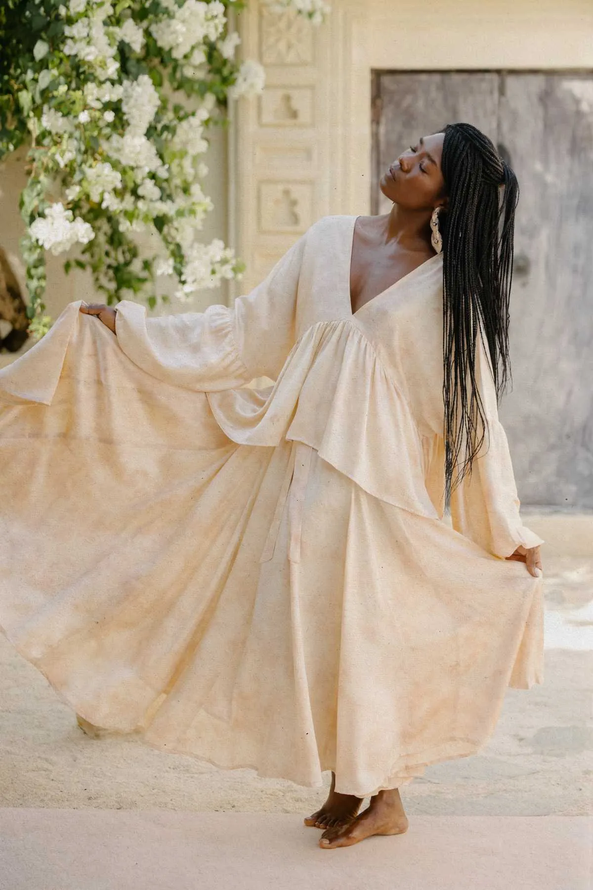 Eva Top & Orisa Dance Skirt Set Botanically Hand Dyed Silk - Made to Order