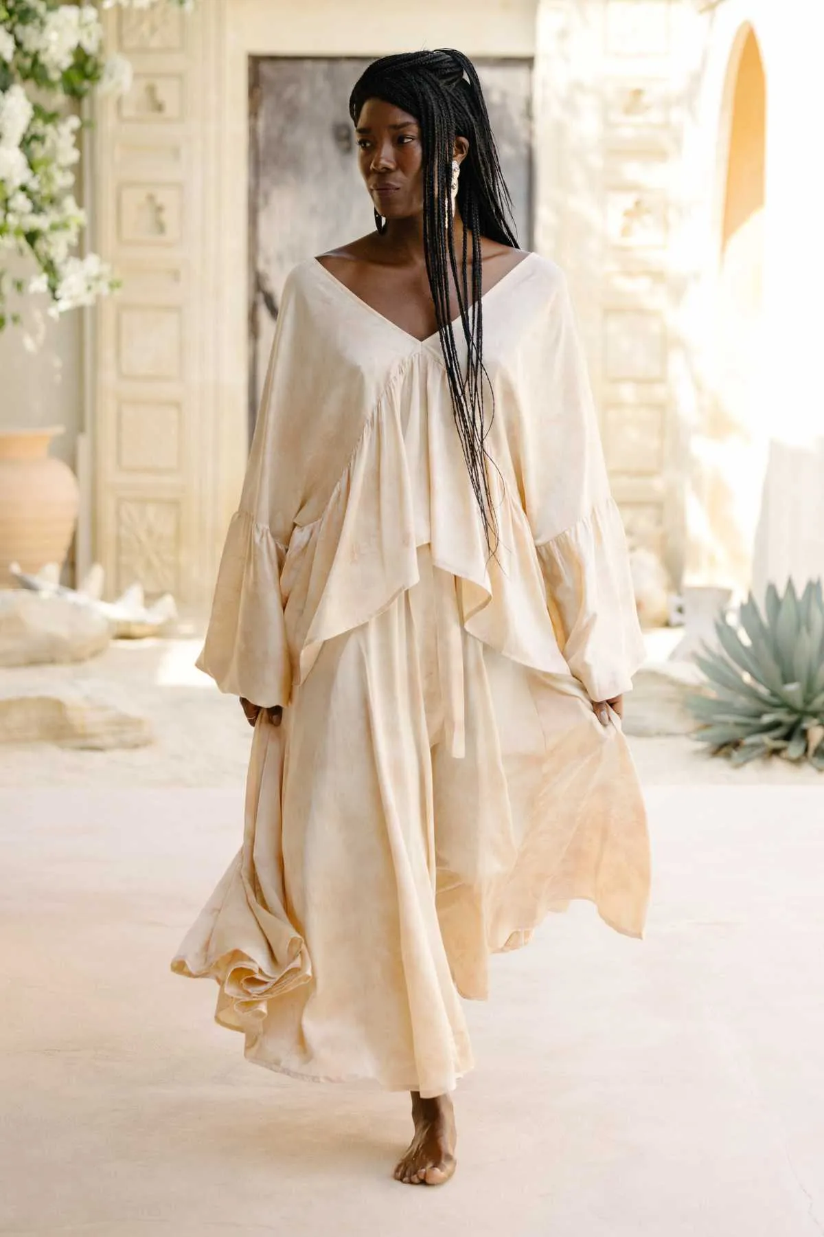 Eva Top & Orisa Dance Skirt Set Botanically Hand Dyed Silk - Made to Order
