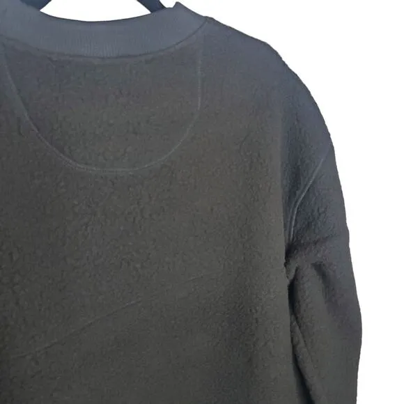 Everlane The ReNew Fleece Oversized Crew Black Extra Small NWT Teddy Sweatshirt
