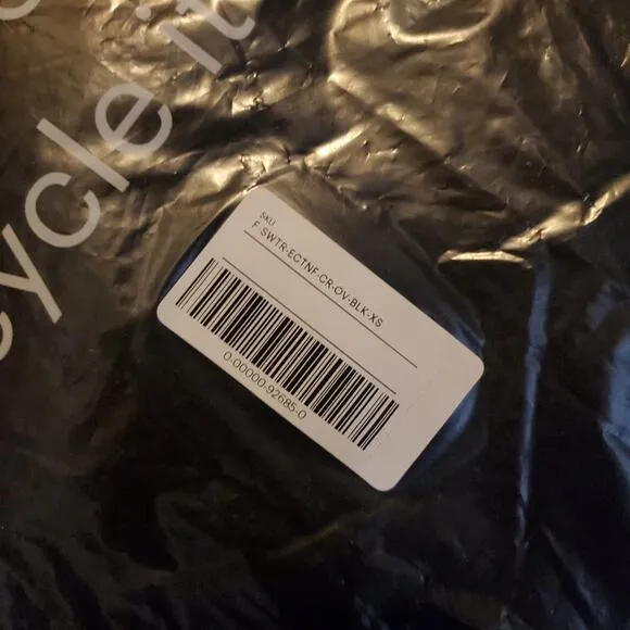 Everlane The ReNew Fleece Oversized Crew Black Extra Small NWT Teddy Sweatshirt