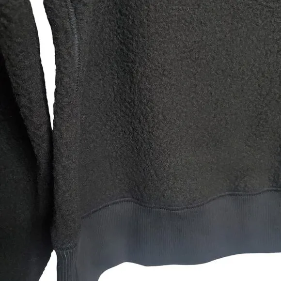 Everlane The ReNew Fleece Oversized Crew Black Extra Small NWT Teddy Sweatshirt