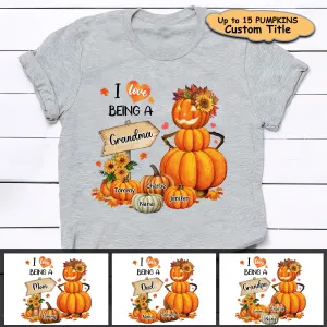 Fall Grandma Pumpkin Personalized Shirt