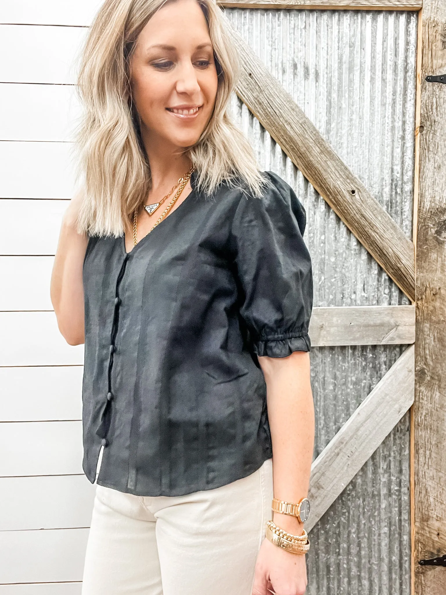 Fall Into You Blouse Black