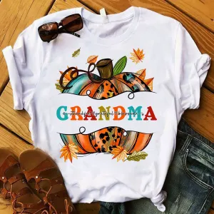 Fall Pumpkin Thankful Blessed Grandma Shirt