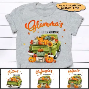 Fall Season Green Truck Grandma Personalized Shirt