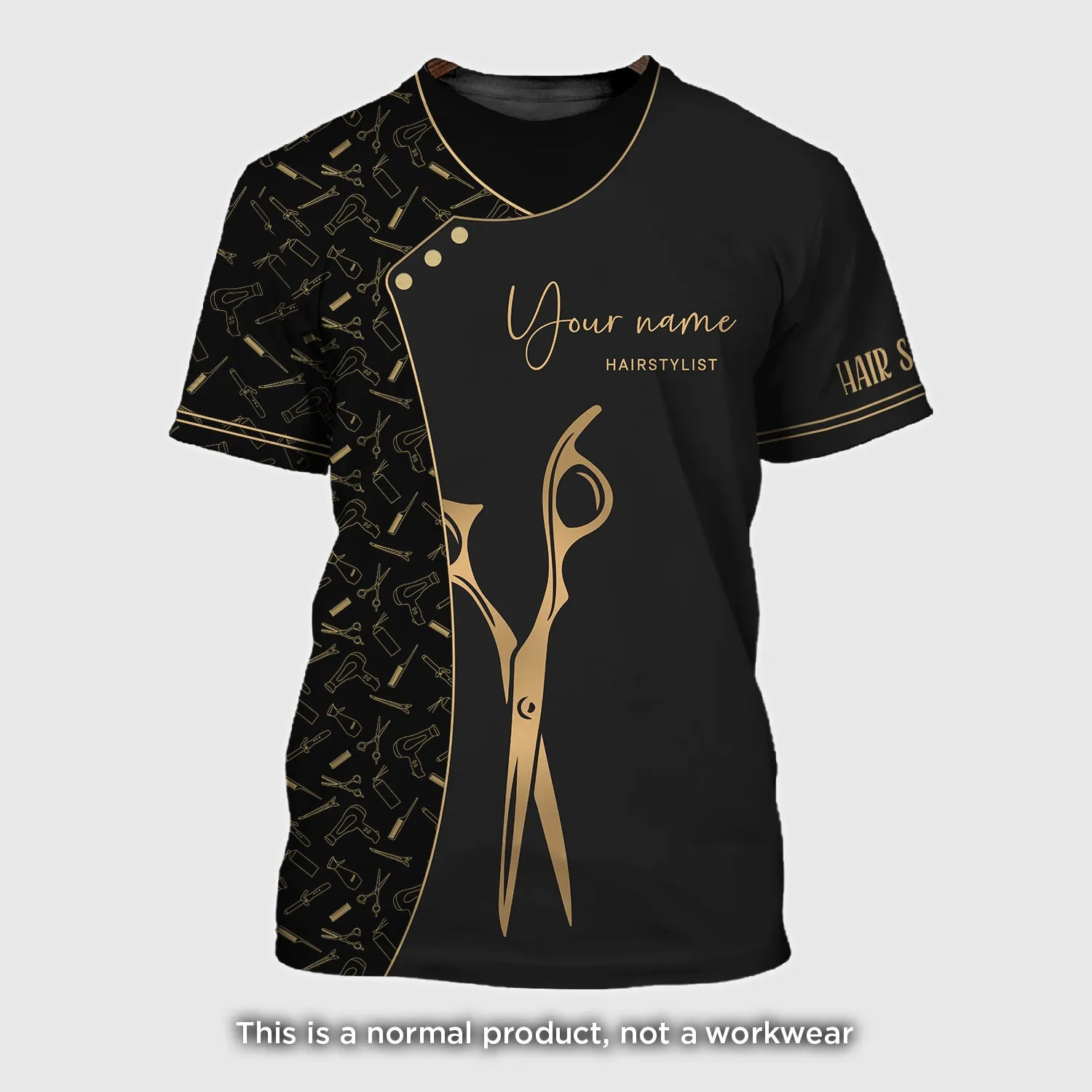 Fashion Custom Hair Uniform Hairdresser Tee Shirt Hairstylist Tools T-Shirts 2 (Non workwear)