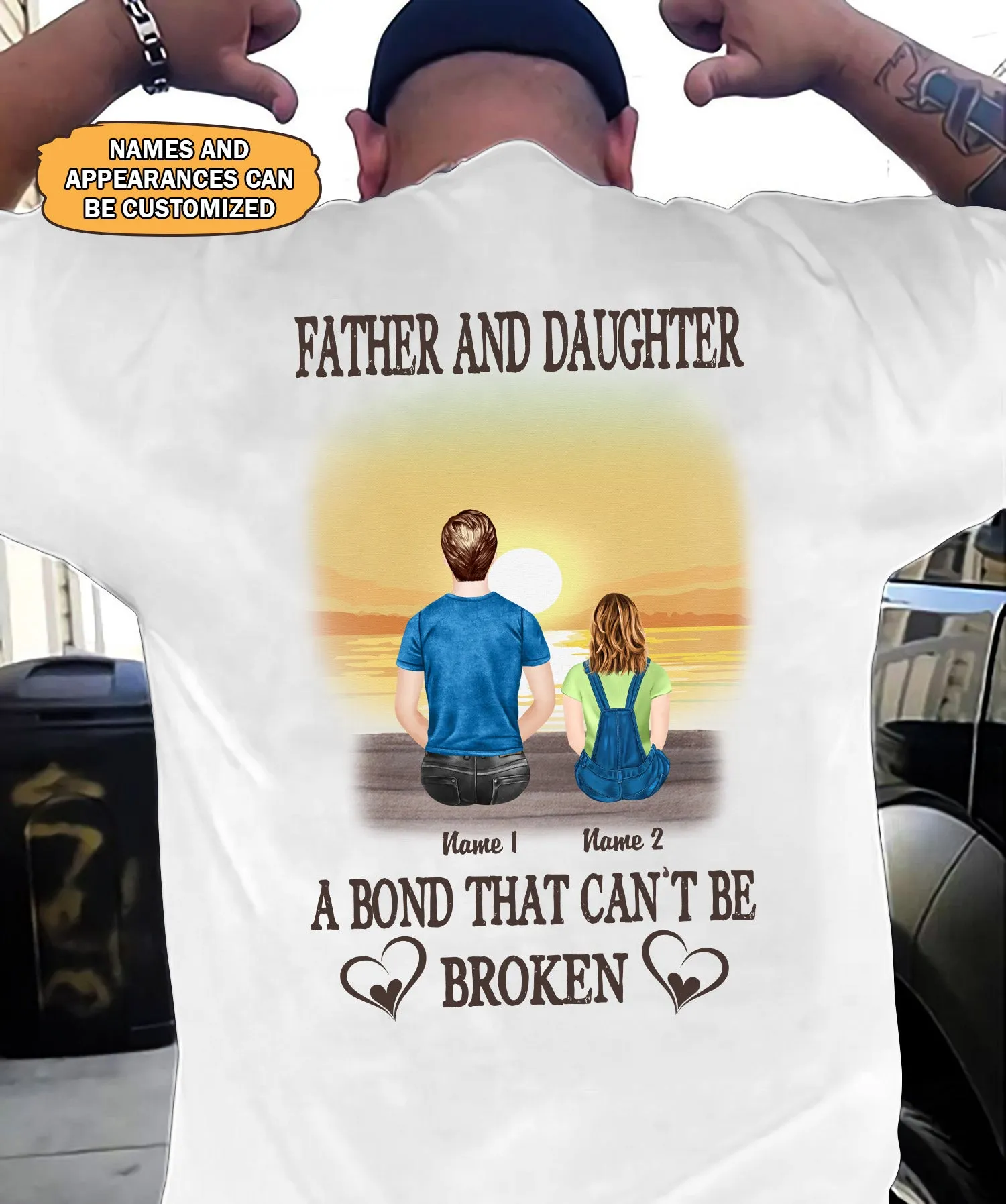 Father and daughter a bond that can't be broken personalized gift for father's day-Htv