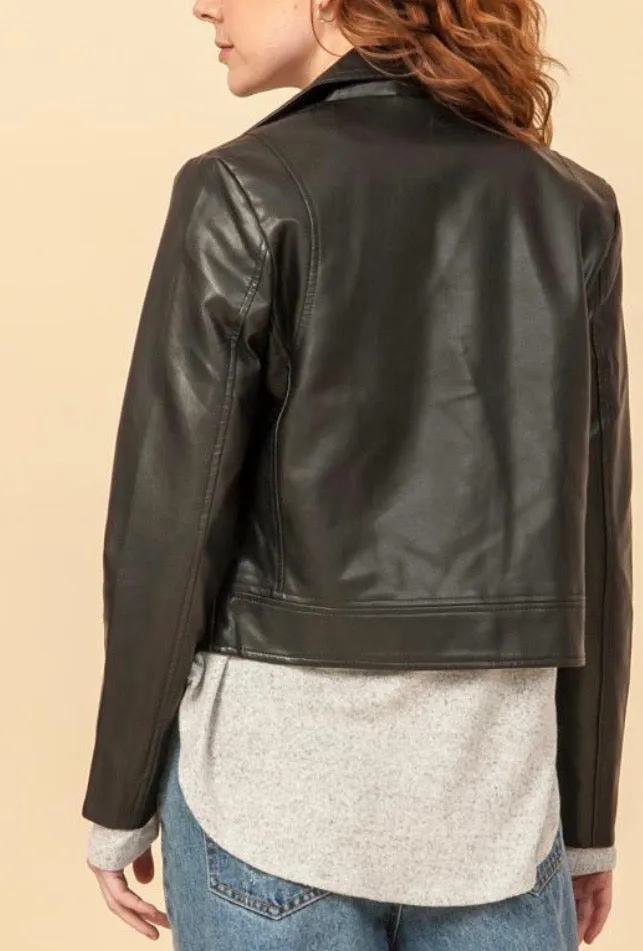 Faux Eco Leather Biker Jacket