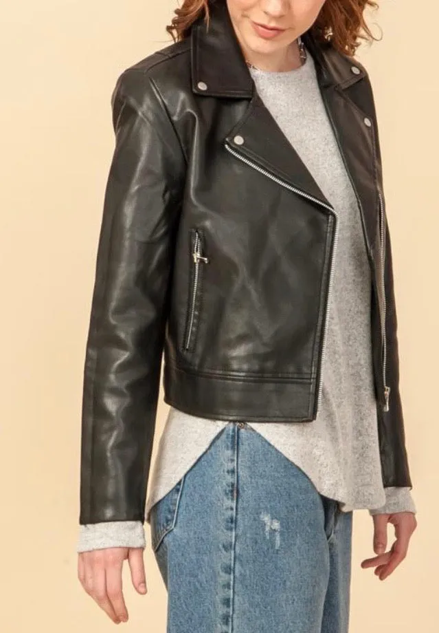 Faux Eco Leather Biker Jacket