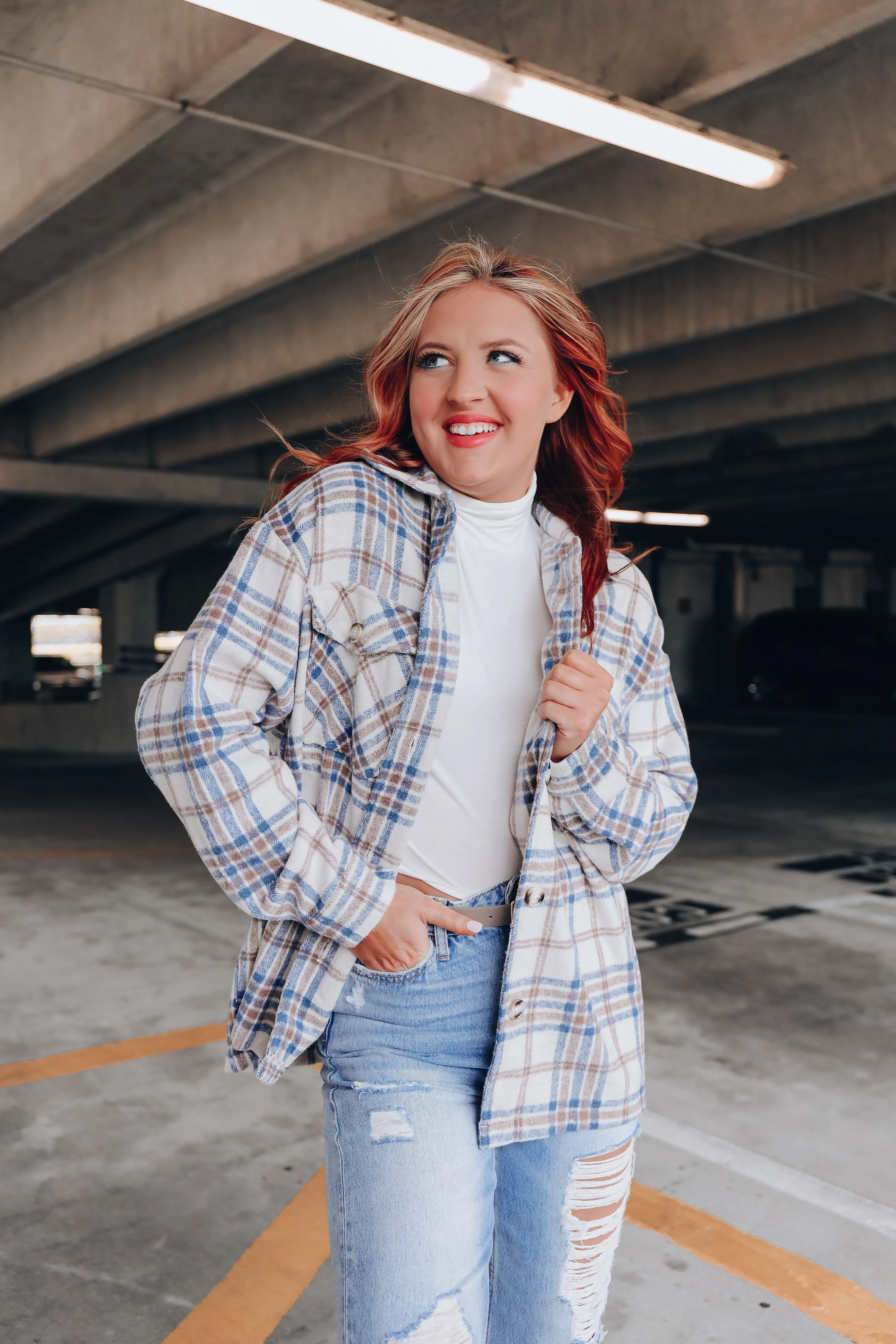 Fireside Oversized Plaid Flannel - Blue
