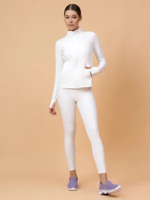 Fitkin Women White Fit Move Run Jacket
