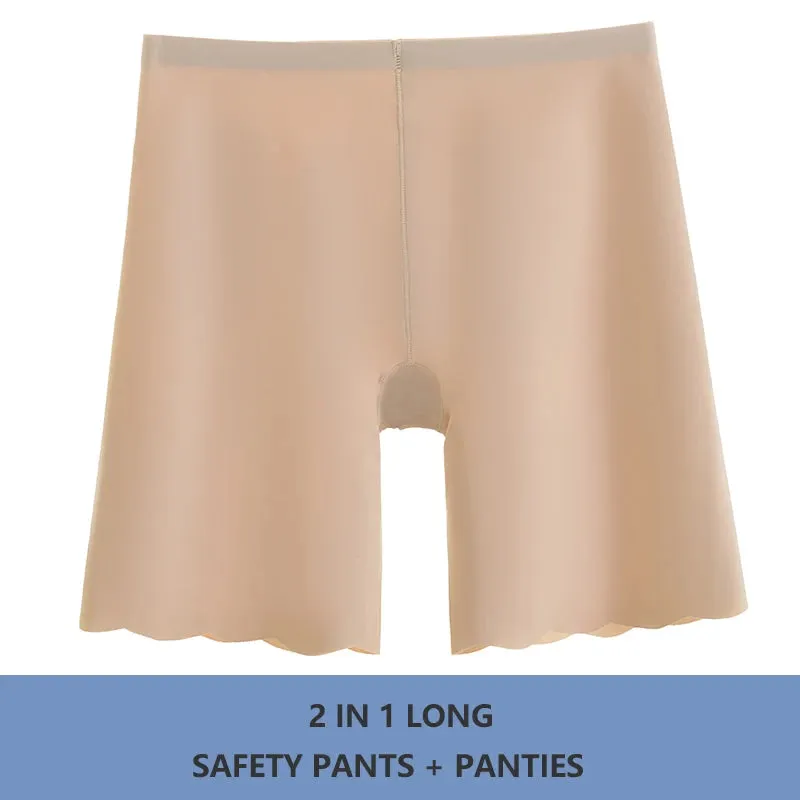 Flarixa High Waist Seamless Women's Shorts - Ice Silk, Protective Under Skirt Tights
