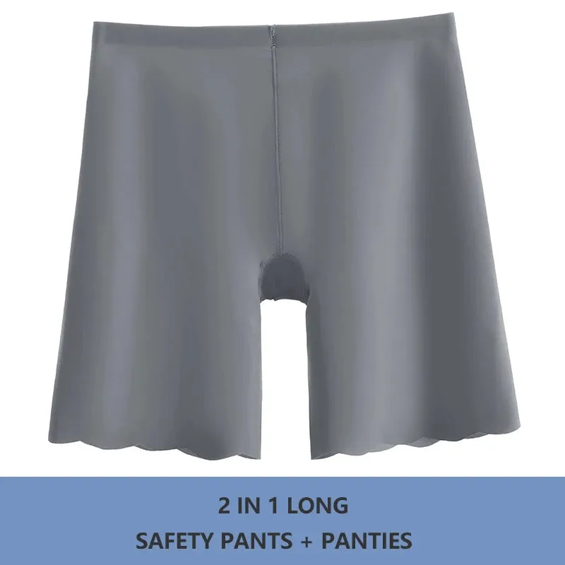 Flarixa High Waist Seamless Women's Shorts - Ice Silk, Protective Under Skirt Tights