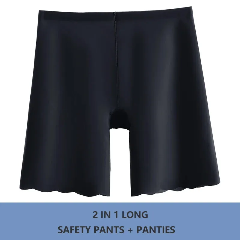 Flarixa High Waist Seamless Women's Shorts - Ice Silk, Protective Under Skirt Tights