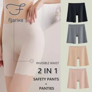 Flarixa High Waist Seamless Women's Shorts - Ice Silk, Protective Under Skirt Tights