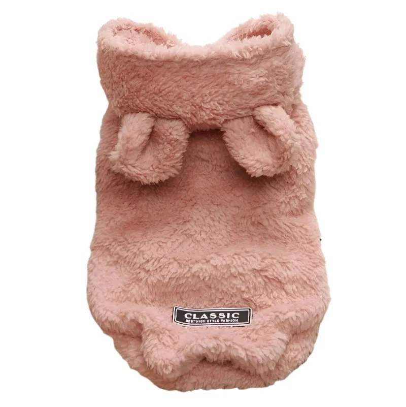 Fleece Dog Hoodie - Winter Coat for Small Dogs & Pets
