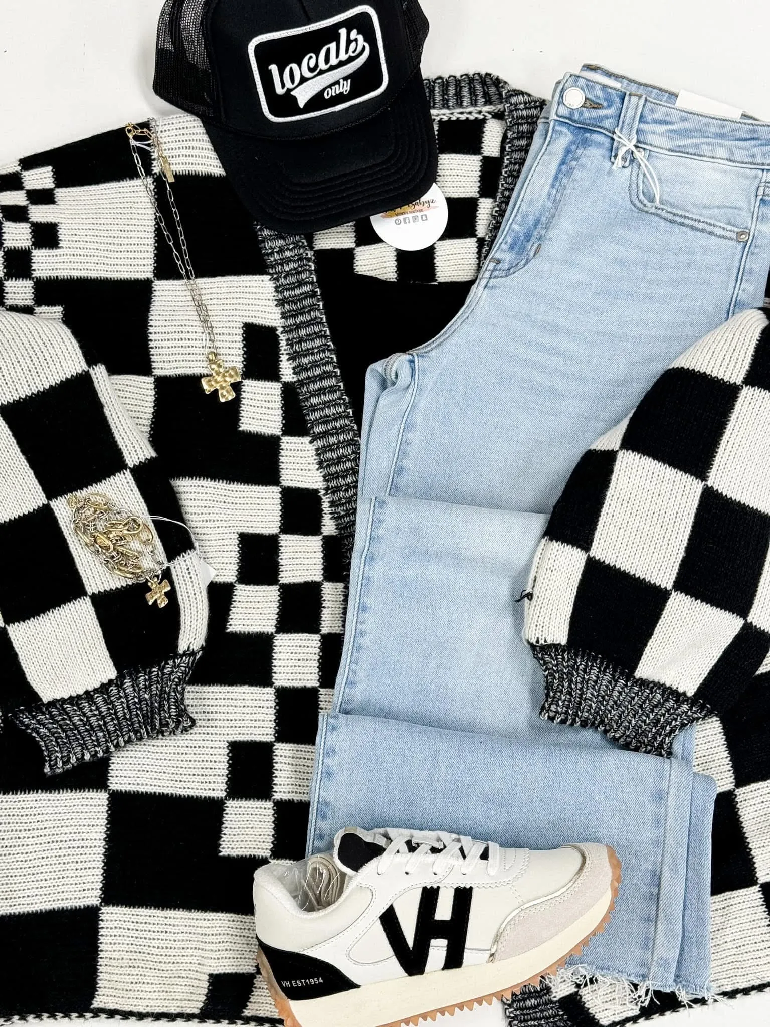 Flora Checkered Cardigan