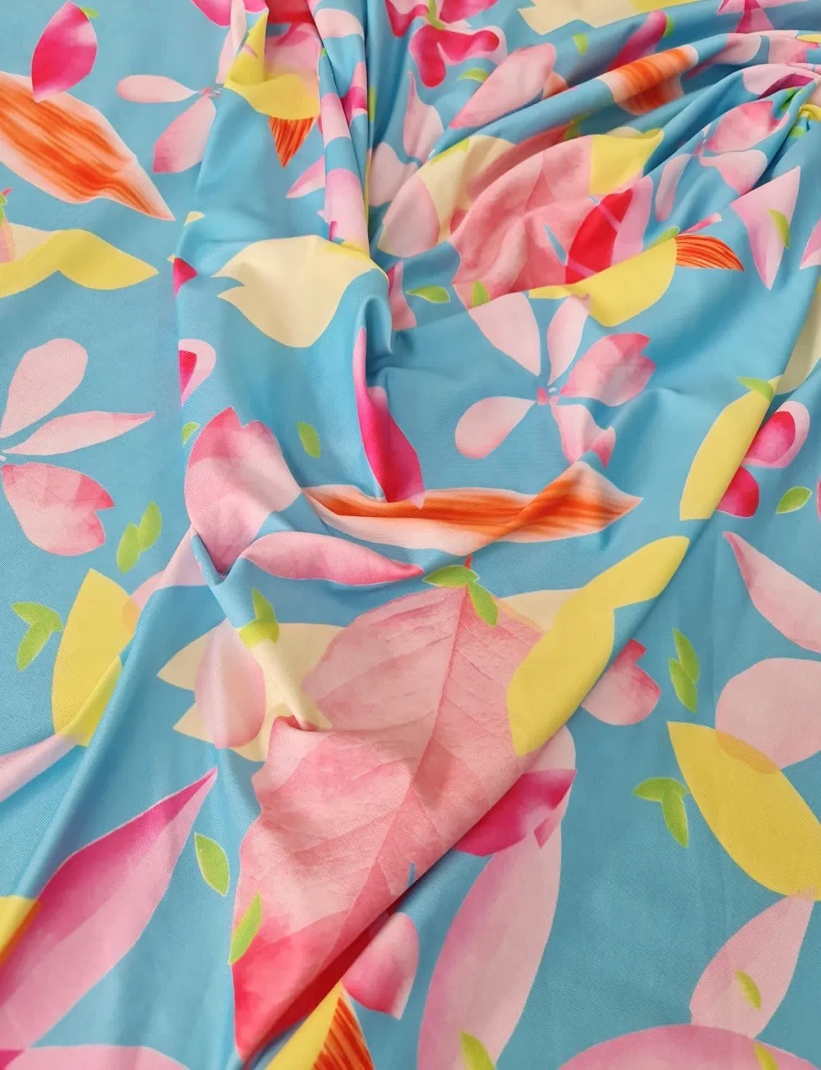 Floral Print Fabric - Soft Color Cotton Material