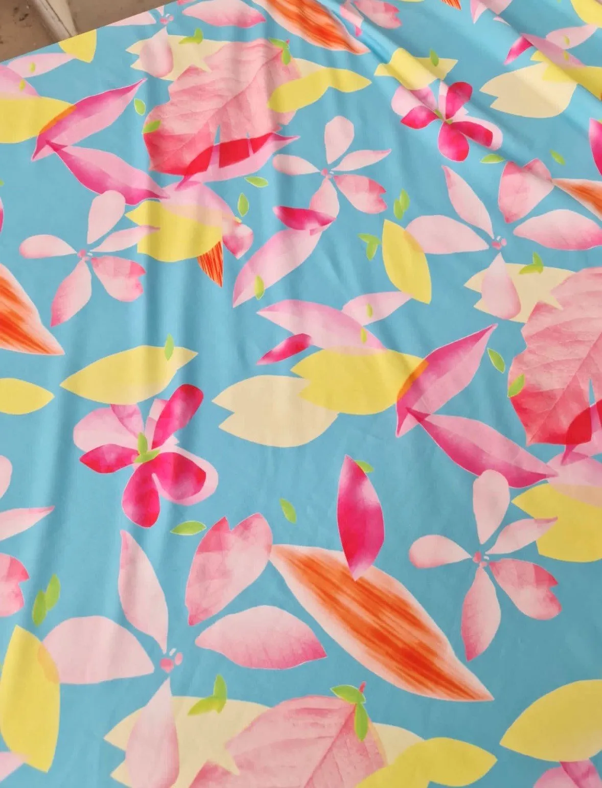 Floral Print Fabric - Soft Color Cotton Material