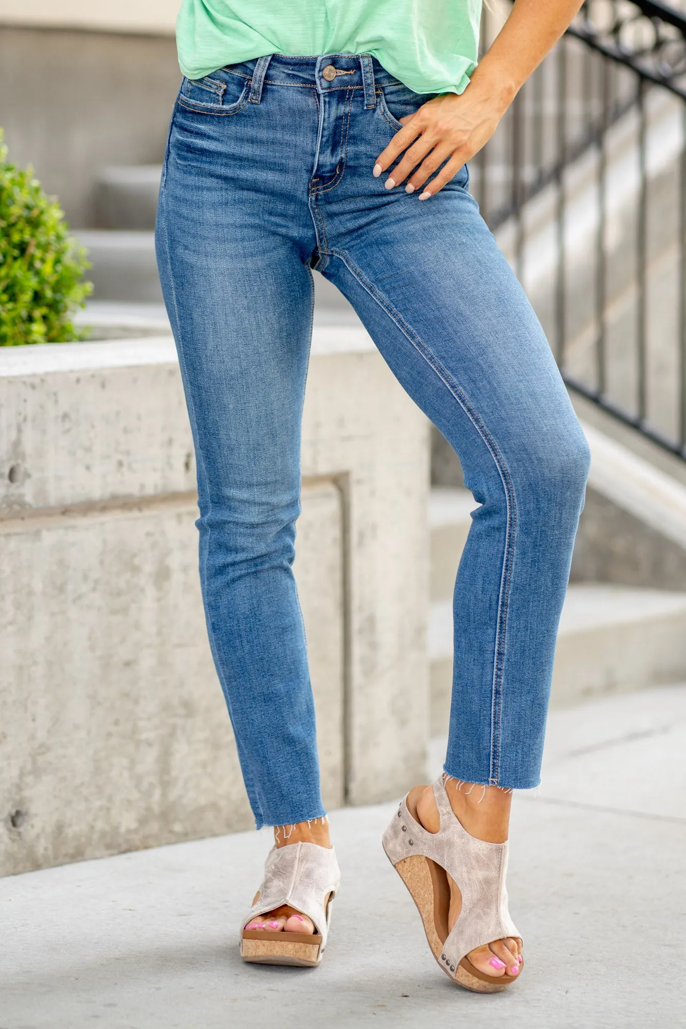 Flores Sea Mid Rise Seamless Waistband Boot Cut