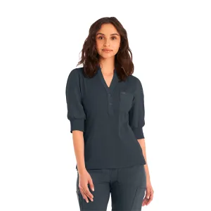 Forward LT114 Women's 3 Pocket Y Neck Scrub Top Pewter