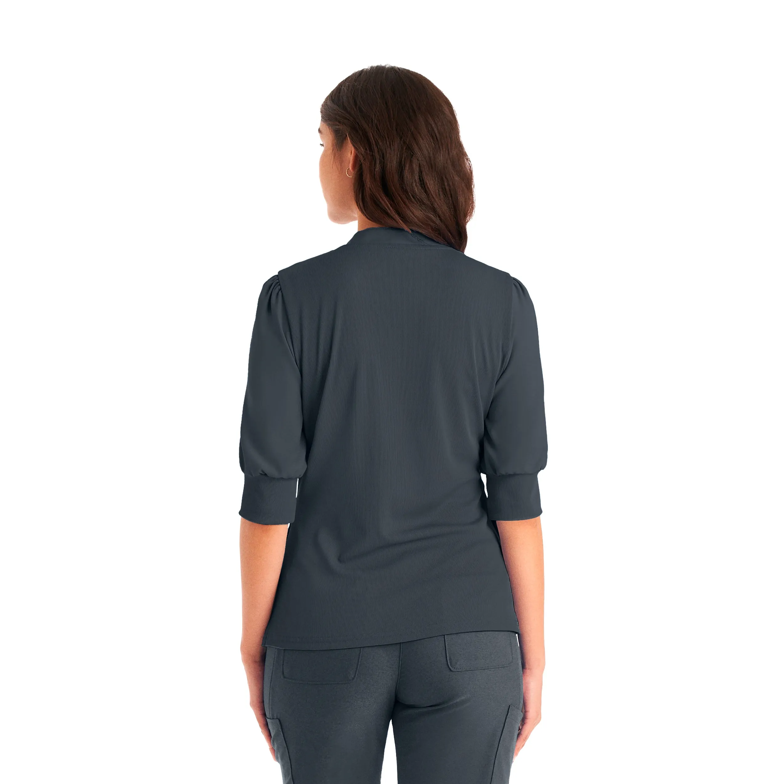 Forward LT114 Women's 3 Pocket Y Neck Scrub Top Pewter