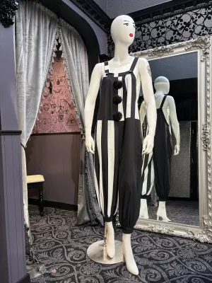 FoxBlood - Black and White Sideshow Overalls