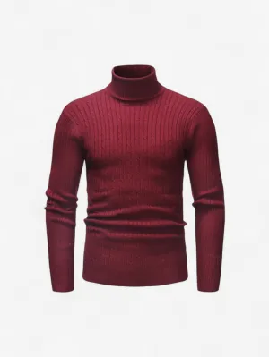 Foxes | Men’s Slim Fit Ribbed Knit Turtleneck Sweater Top