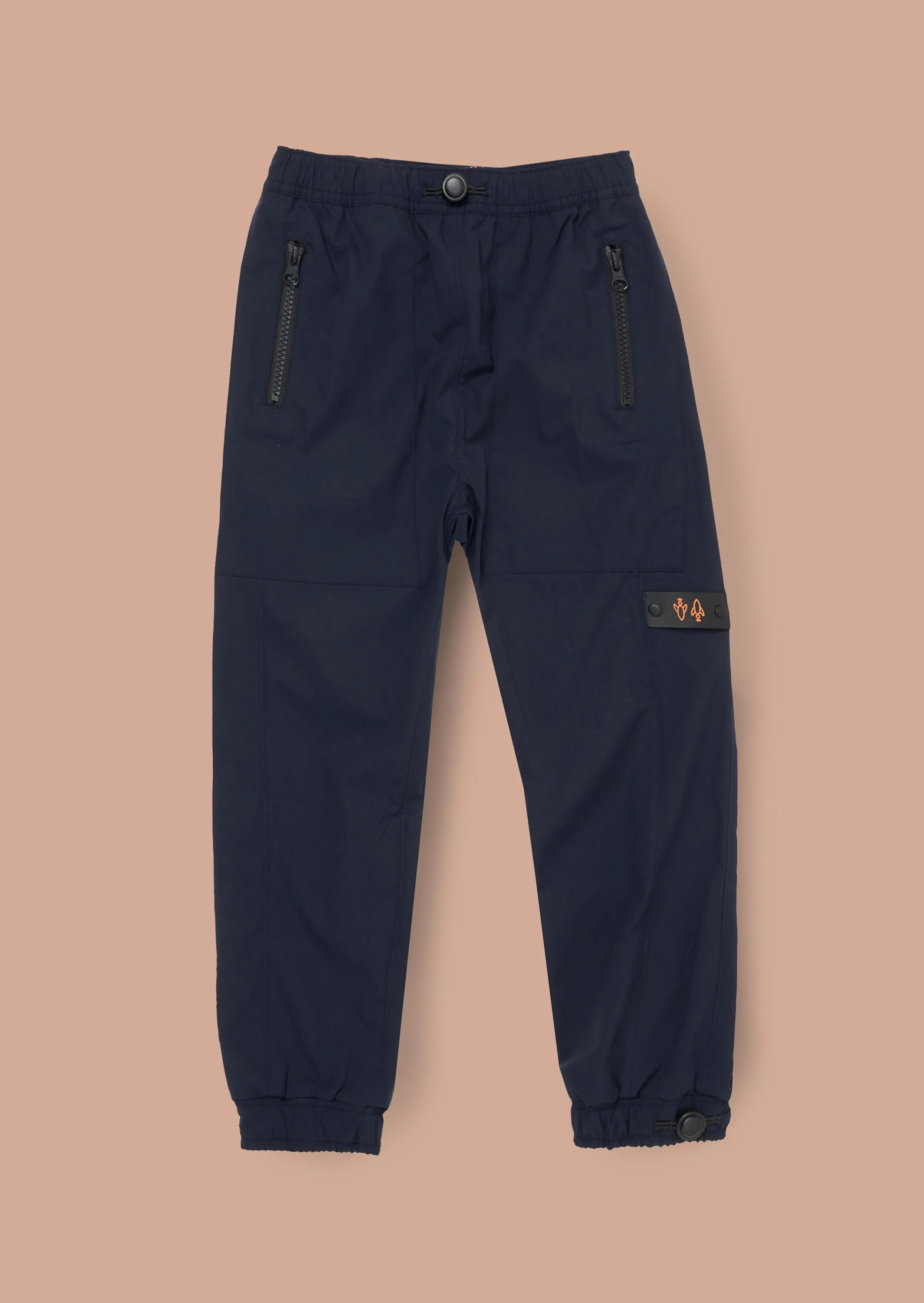 Frank Navy Panelled Mix Fabric Joggers