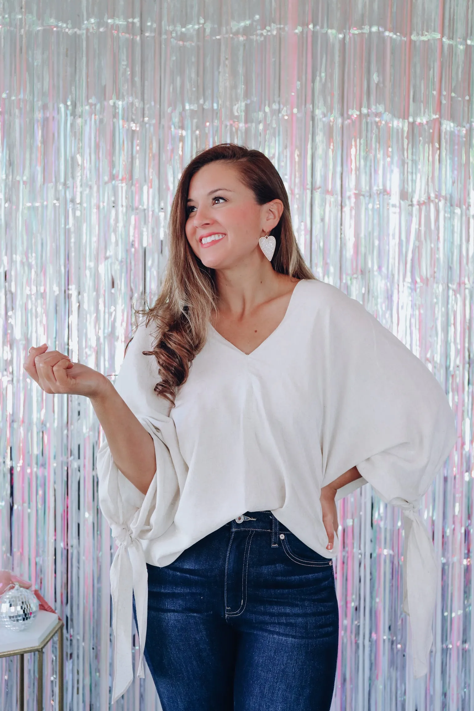 Free Spirit Tie Sleeve Blouse - Natural