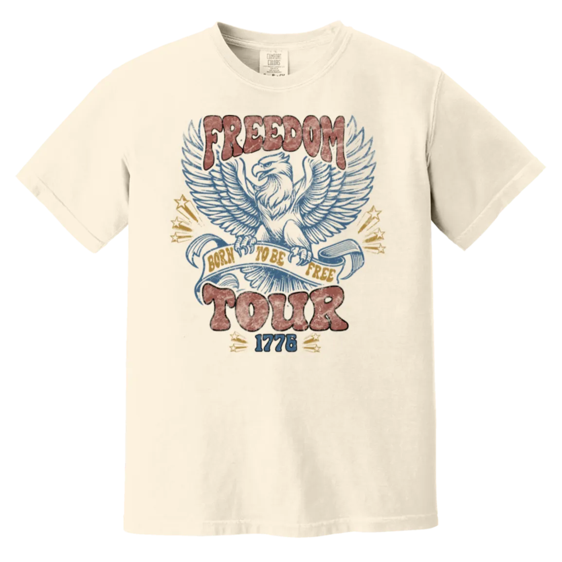 Freedom Tour Born to Be Free Comfort Colors Tee – Embrace Your Freedom with Style