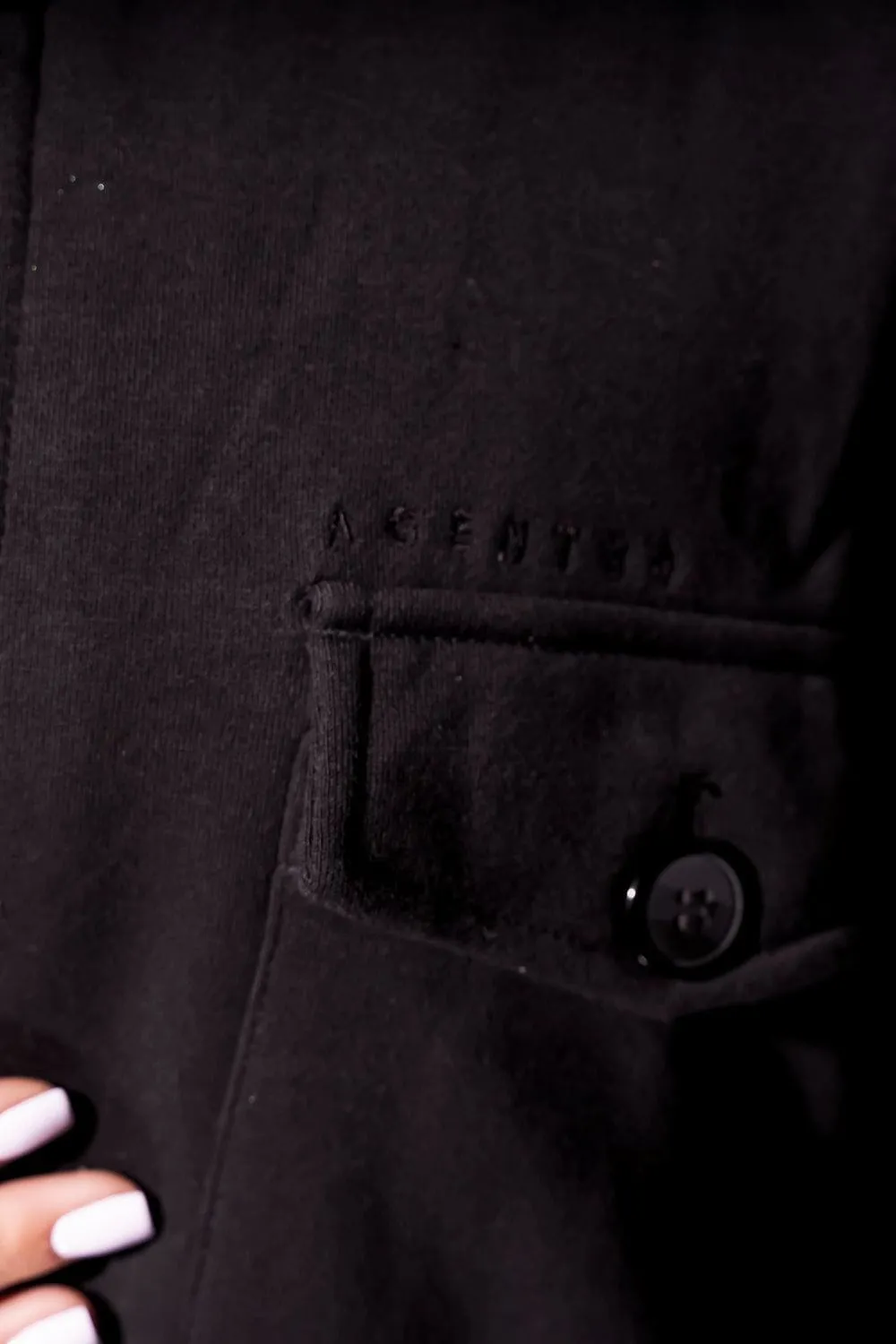 French Terry Button Down - Black