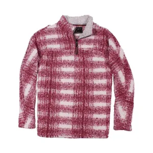 Frosty Tipped Big Plaid Pile Pullover