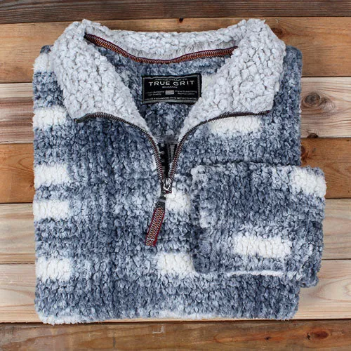 Frosty Tipped Big Plaid Pile Pullover