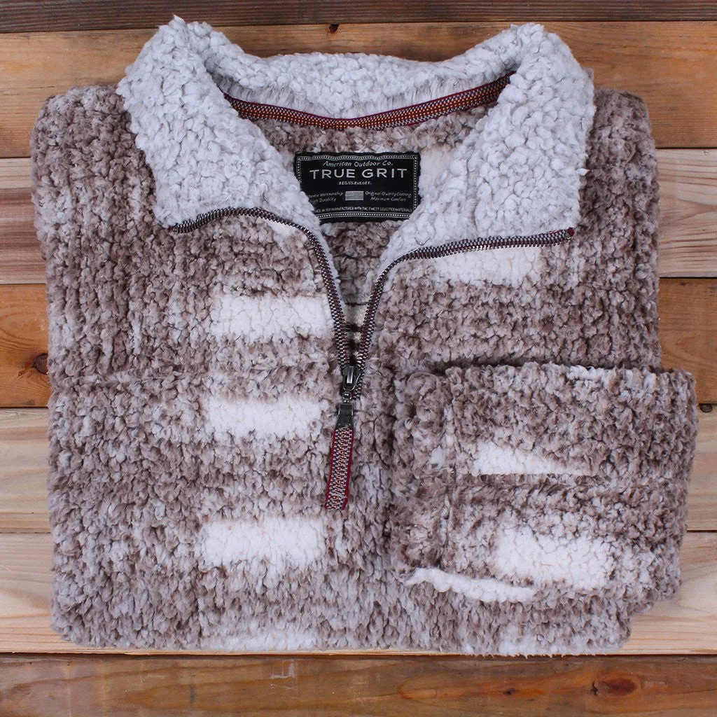 Frosty Tipped Big Plaid Pile Pullover