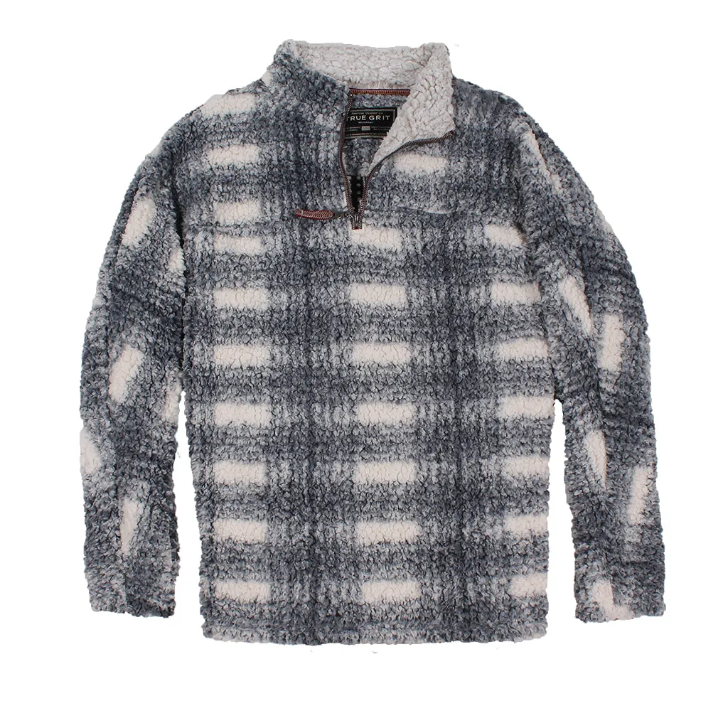 Frosty Tipped Big Plaid Pile Pullover