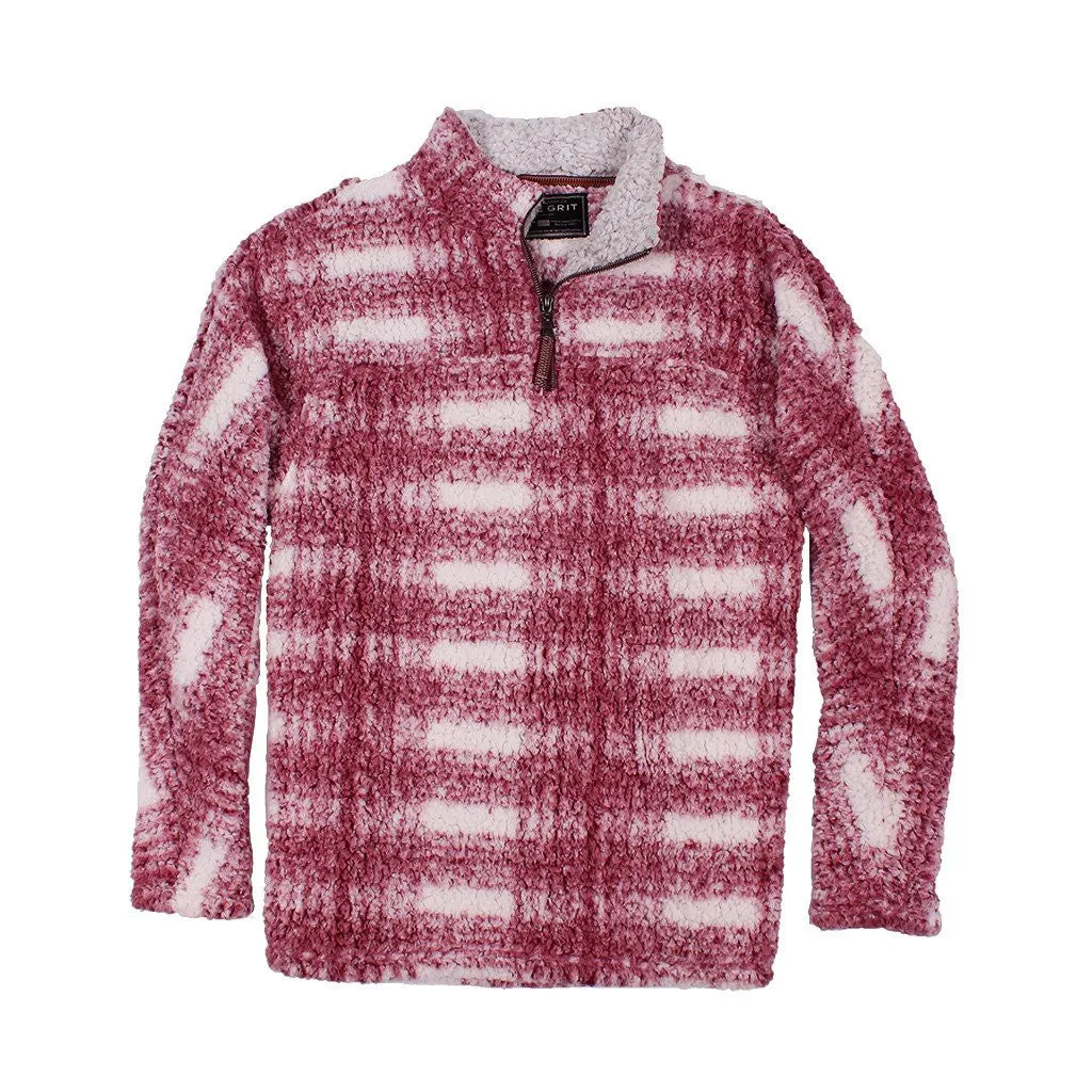 Frosty Tipped Big Plaid Pile Pullover