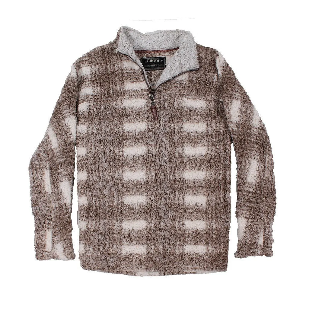 Frosty Tipped Big Plaid Pile Pullover