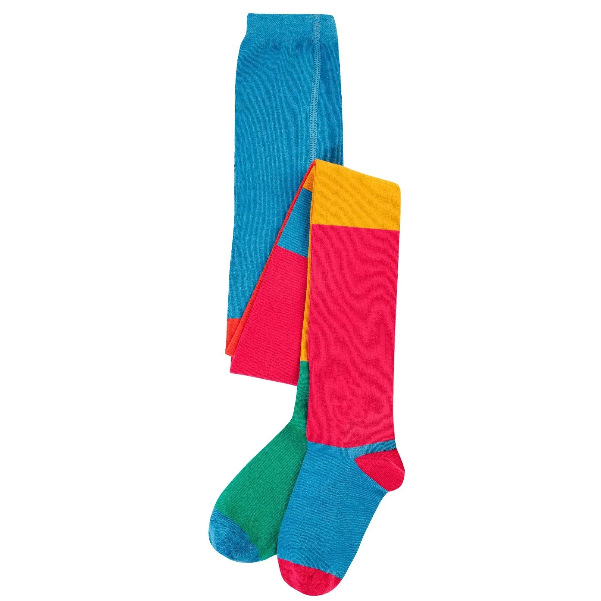 Frugi Norah Tights 500065A4dwcb Deep Water Colour Block