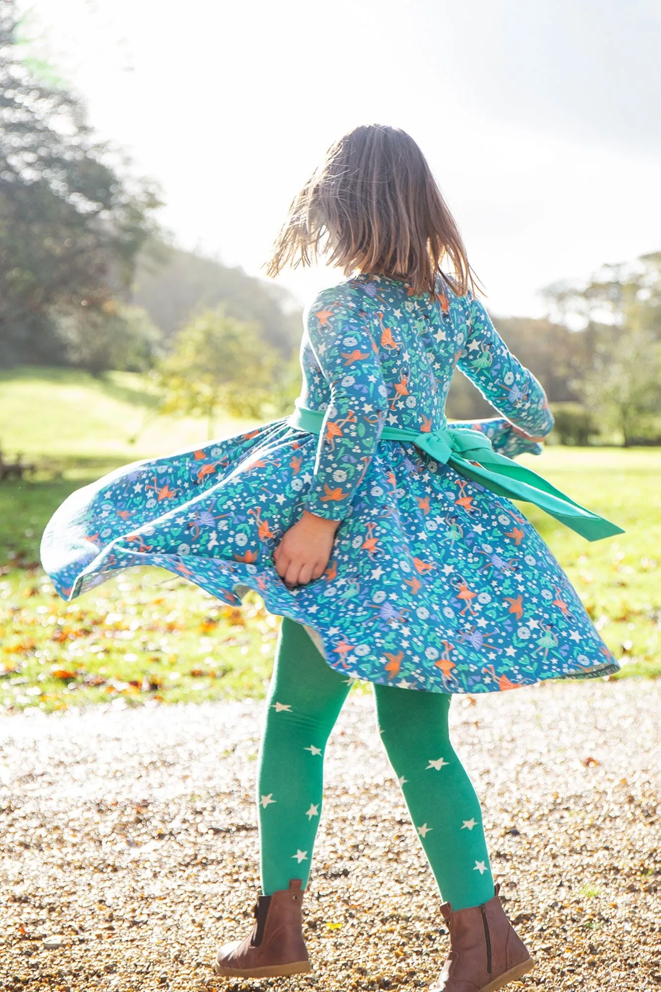 Frugi Norah Tights 500065A4dwst Aqua Stars