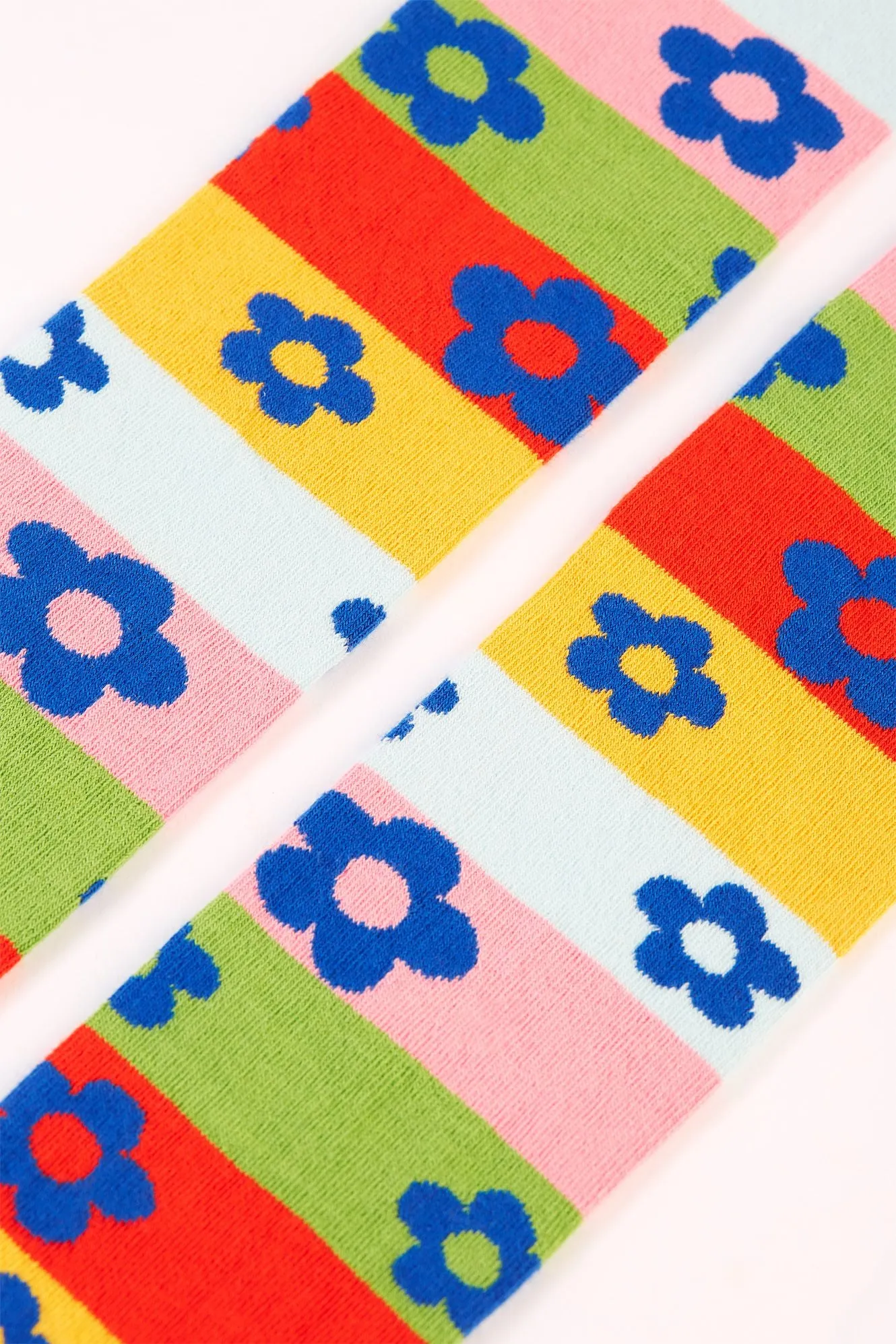 Frugi Norah Tights Happy Flower Stripe
