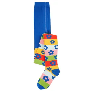 Frugi Norah Tights Happy Flower Stripe