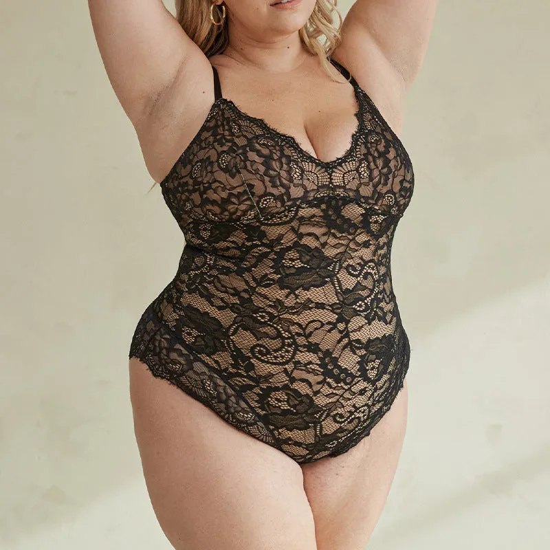 Full Lace Slimming Bodysuit One Piece Shaper
