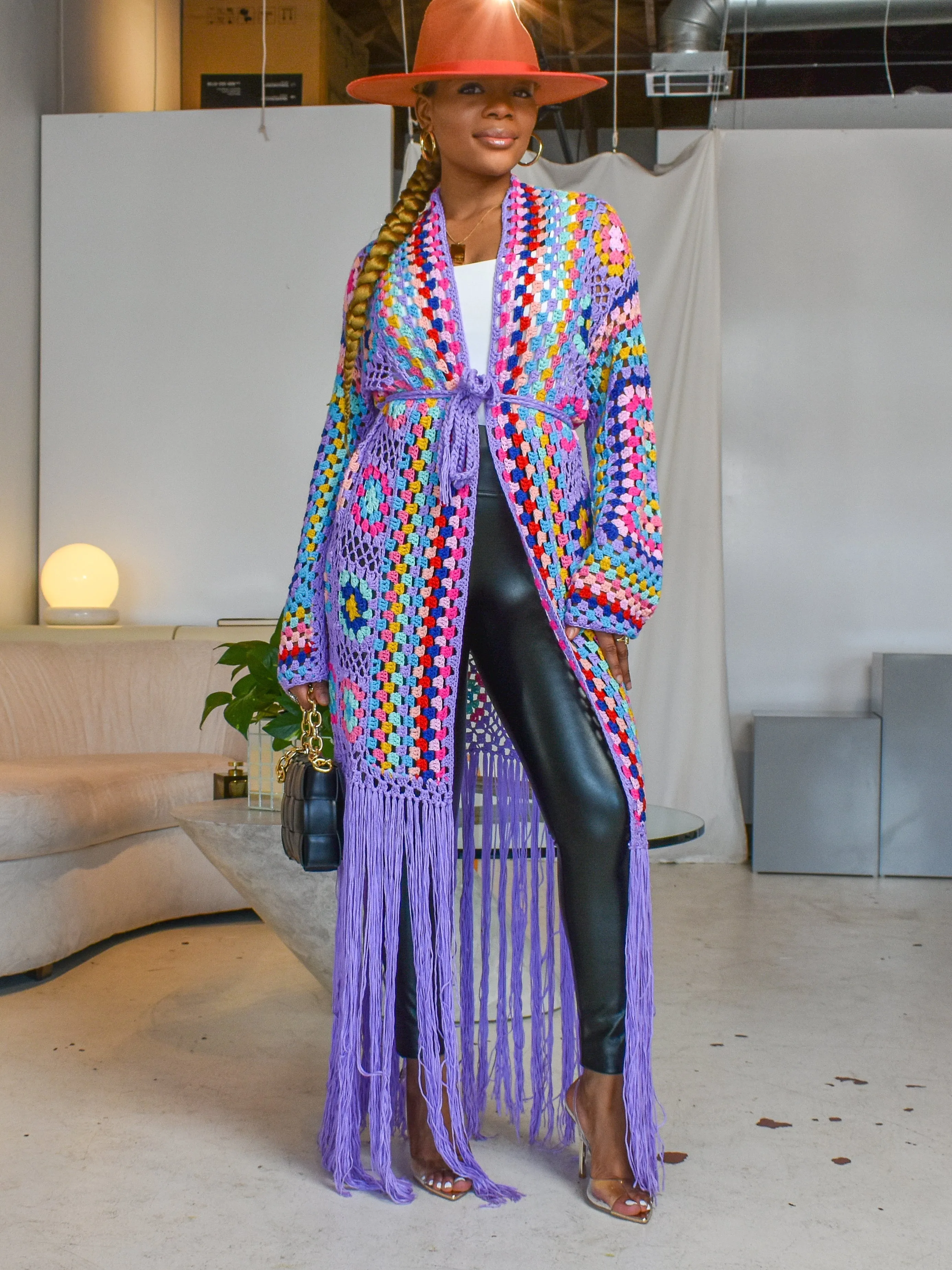 Full of Color Crochet Cardigan (Red)