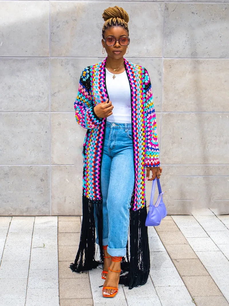 Full of Color Crochet Cardigan (Red)