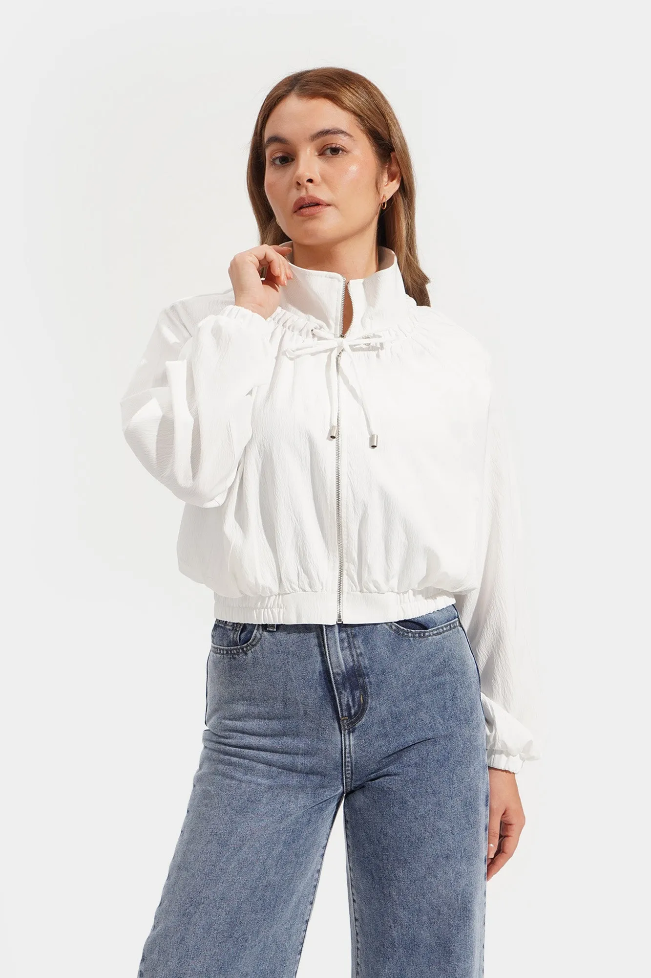 Funnel Neck Bomber Jacket