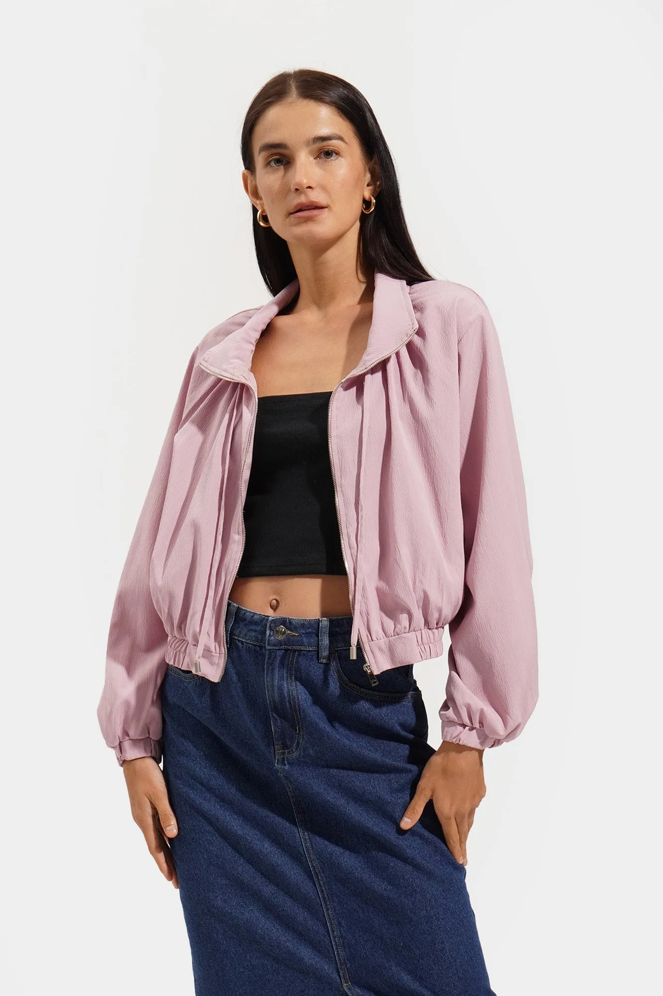 Funnel Neck Bomber Jacket