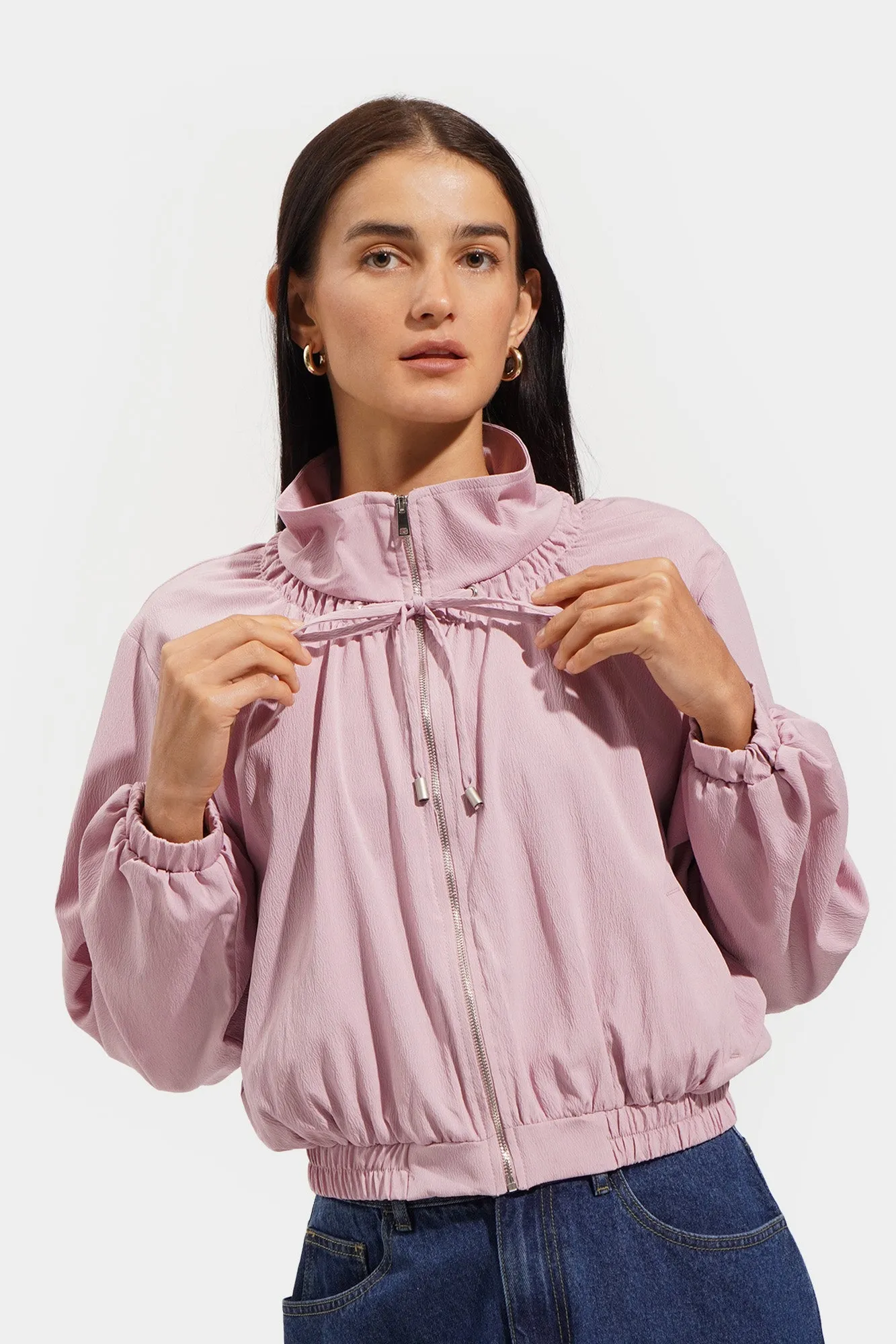 Funnel Neck Bomber Jacket